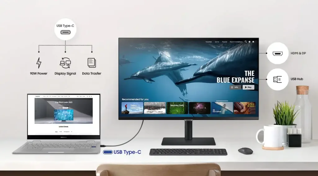 A USB C monitor is a display that uses the USB Type C connection standard